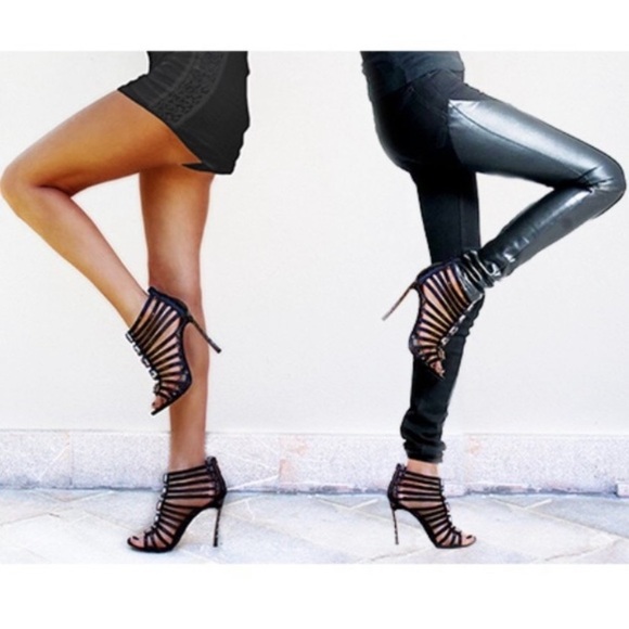 🎉HP🎉Sam Edelman “Hampton” Croc-Embossed Jewel Embellished Gladiator Heels - Picture 2 of 9